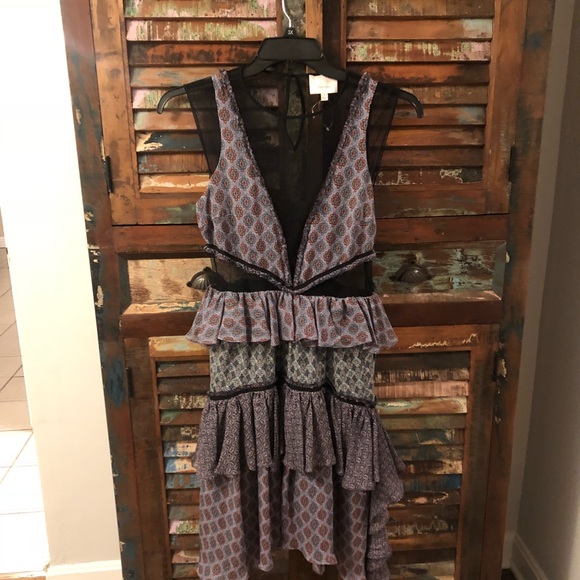 NWOT Cinq a Sept Eloise Dress Floral Ruffle tiered - Picture 3 of 4